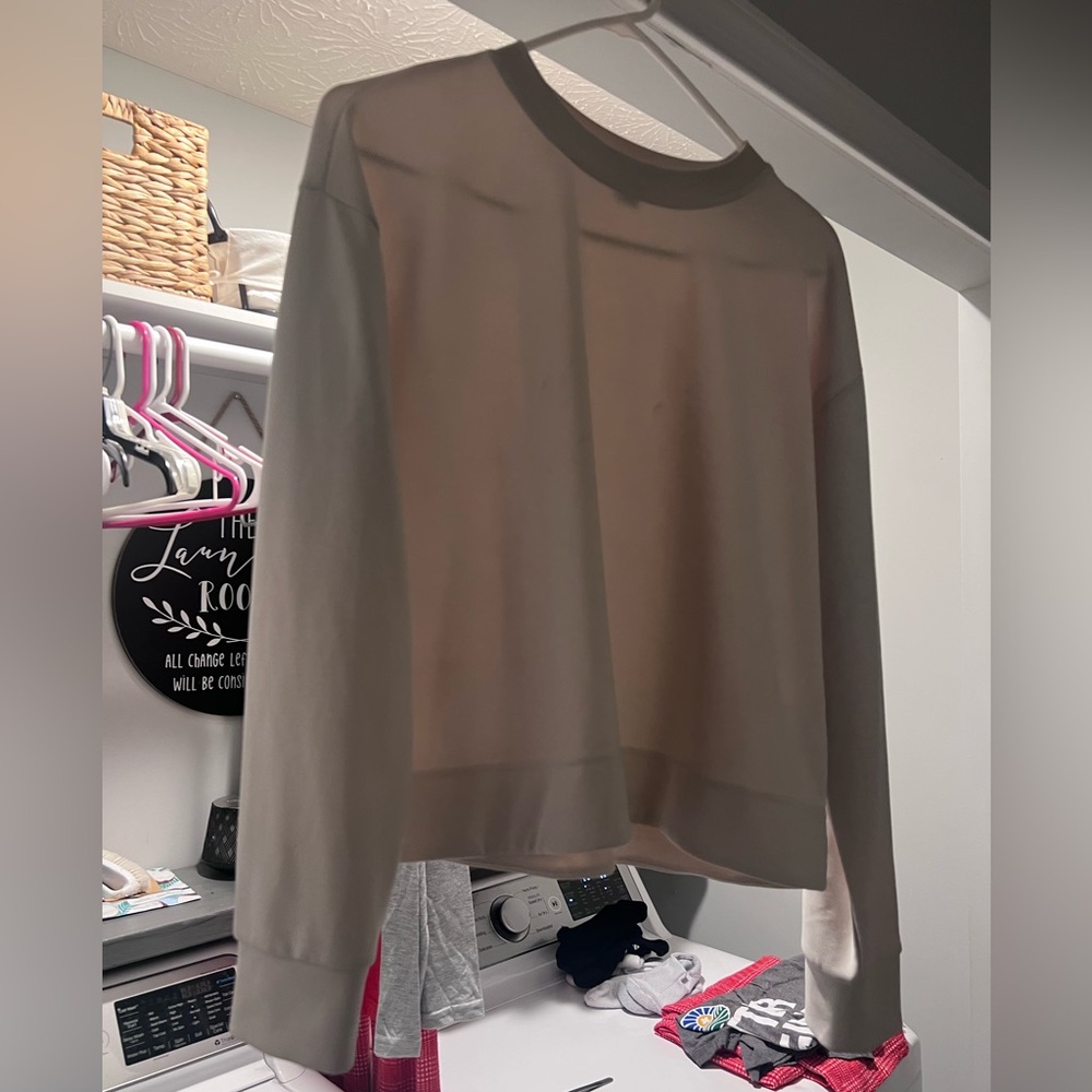 ATHLETA Seasoft Crewneck Sweatshirt Bone  Size Medium M EUC - Picture 5 of 8